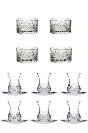 Paşabahçe timeless 16 parça çerezlik çay seti takımı sunum seti