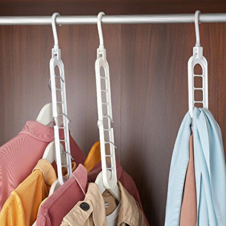 Porsima org-250 6 Adet Çok Fonksiyonlu Dolap Içi Düzenleyici Organizer Sihirli Askı Tişört Gömlek Elbise Askısı