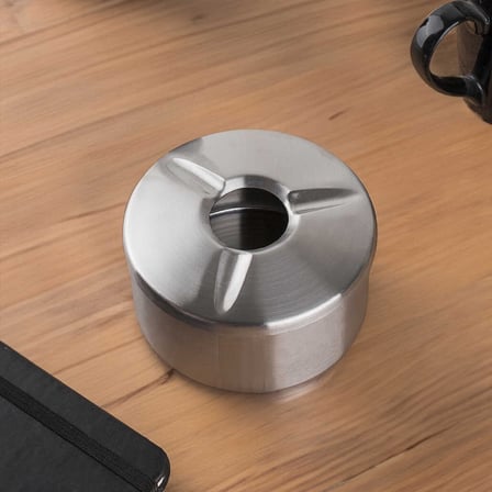 Porsima 2 li Paslanmaz Çelik Metal Kül Tablası - Kapaklı Rüzgar Geçirmez Küllük
