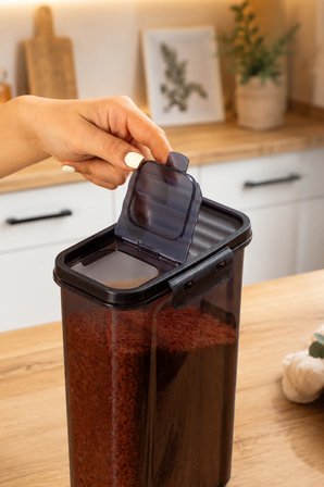 Porsima L-00895 2'li Hava Geçirmez Erzak Saklama Kabı & Deterjan Kutusu 2,5 Litre Füme