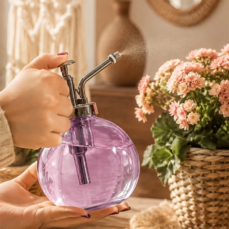 Porsima 15729 2'li Cam Sprey Şişe Seti 350 ml - Mor Bitki Püskürtücü & Sprey Yağdanlık