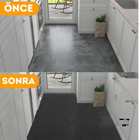 Beylini Kendinden Yapışkanlı Halıfleks Keçe Kaymaz Ev Tekne Ofis Yat Denizlicik Marina Kolay Uygulanabilir Yapışkanlı Karo Halı Antrasit 50x50 cm