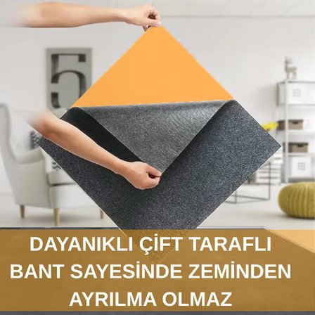 Beylini Kendinden Yapışkanlı Halıfleks Keçe Kaymaz Ev Tekne Ofis Yat Denizlicik Marina Kolay Uygulanabilir Yapışkanlı Karo Halı Gri 50x50 cm