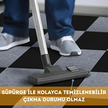 Beylini Kendinden Yapışkanlı Halıfleks Keçe Kaymaz Ev Tekne Ofis Yat Denizlicik Marina Kolay Uygulanabilir Yapışkanlı Karo Halı Gri 40X40 cm