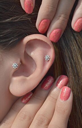 Kar Tanesi Piercing Helix Kıkırdak