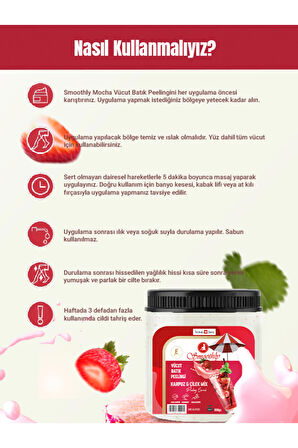 KARPUZ ÇİLEK PEELİNG 800 G. Epilasyon Sonrası Vücut Batık Peeling & Çilek Bacak peeling.