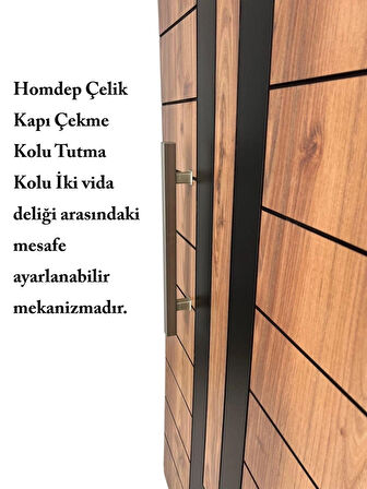 Homdep Çelik Kapı Çekme Tutma Kolu Kare Model Renk Saten 40cm