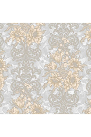 7805-5 /SEVEN /Serisi Çiçek Detaylı Rokoko Damask Deseni Duvar Kağıdı
