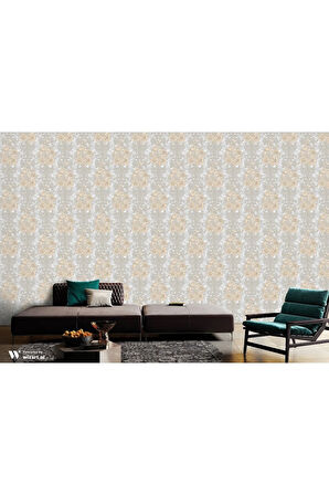 7805-5 /SEVEN /Serisi Çiçek Detaylı Rokoko Damask Deseni Duvar Kağıdı