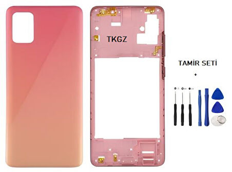 Samsung Galaxy A51  - SM-A515F FULL Kasa Arka Kapak Takım TURUNCU - TAMİR SETİ