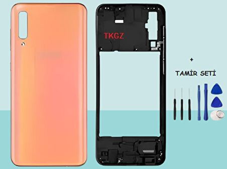 Samsung Galaxy A50  - SM-A505F FULL Kasa Arka Kapak Takım TURUNCU - TAMİR SETİ