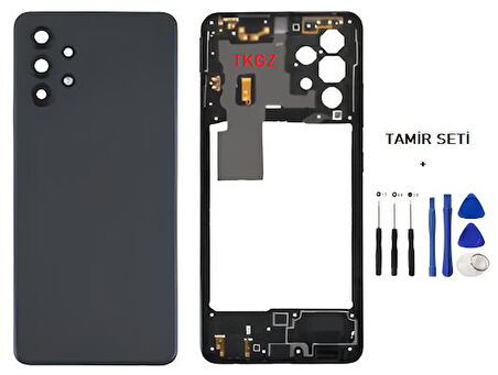 Samsung Galaxy A32  - SM-A325F FULL Kasa Arka Kapak Takım SİYAH - TAMİR SETİ