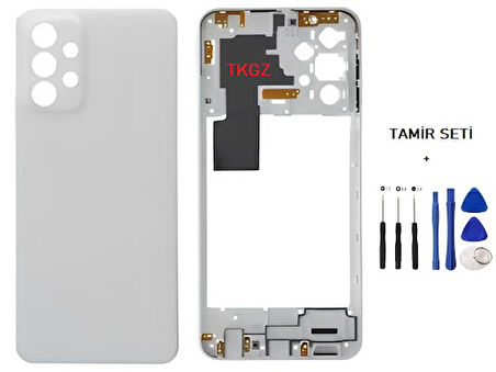 Samsung Galaxy A23  - SM-A235F FULL Kasa Arka Kapak Takım BEYAZ - TAMİR SETİ