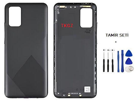 Samsung Galaxy A02S  - SM-A025 FULL Kasa Arka Kapak Takım SİYAH - TAMİR SETİ