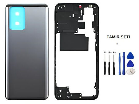 Xiaomi Redmi NOTE 10S  FULL KASA Arka Kapak Takım SİYAH - TAMİR SETİ
