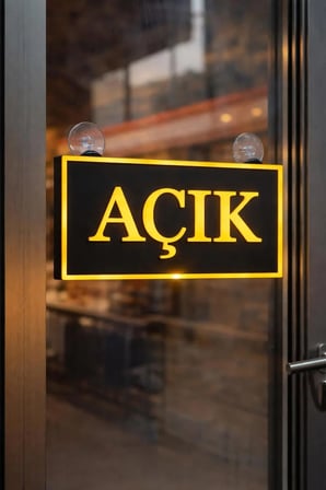 Atölyem 14 Açık Yazısı Led Tabela Sarı 260x160 mm