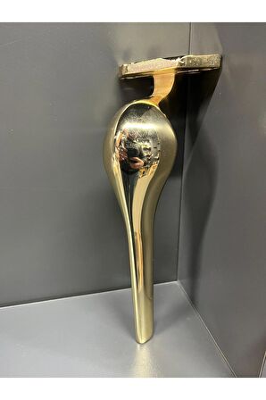 Kaşık Metal Ayak 20cm Altın Renk Koltuk Puf Sehpa Tv Ünite Dolap Komidin Modern Mobilya Ayağı Gold