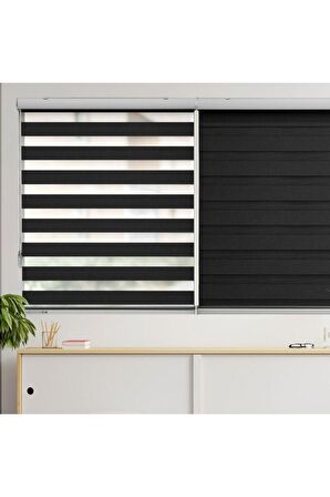 Siyah Stor Zebra Perde Oygusuz