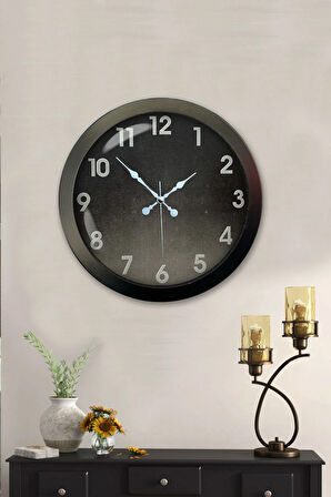 Hediyelik 36 Cm Siyah Metal Klasik Duvar Saati