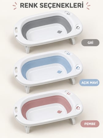 Beylini Katlanabilir Bebek Küveti Soft Silikon Destekli Banyo Akordion Duş Oyun Alanı