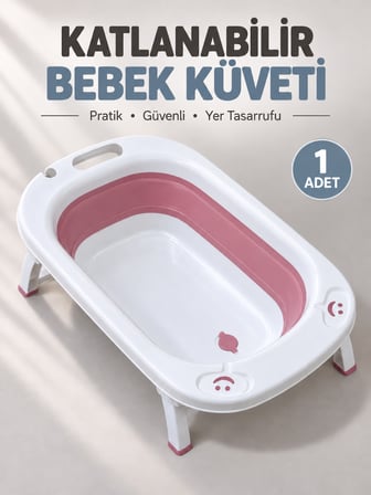 Beylini Katlanabilir Bebek Küveti Soft Silikon Destekli Banyo Akordion Duş Oyun Alanı