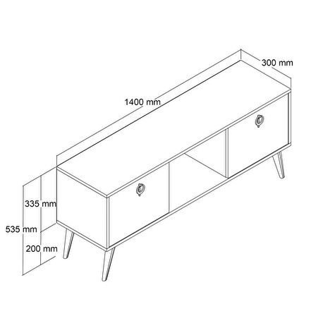 Kaya Ay Taşı Tv Ünitesi 140 Cm Modüler Tv Ünitesi 