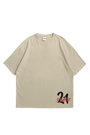 Kadın Erkek Bej 21 Savage Savage Mode Baskılı Oversize Bisiklet Yaka Kısa Kollu Tişört
