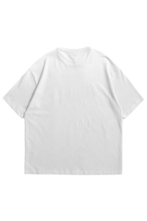Kadın Erkek Beyaz Asap Dumb Baskılı Oversize Bisiklet Yaka Kısa Kollu T-Shirt