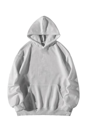 Kadın Erkek Beyaz Asap Poster Baskılı Oversize Kapşonlu Kanguru Cepli Hoodie
