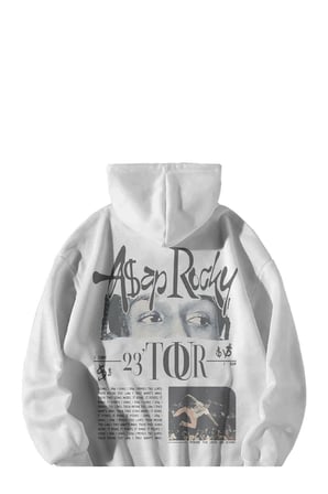 Kadın Erkek Beyaz Asap Poster Baskılı Oversize Kapşonlu Kanguru Cepli Hoodie