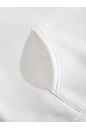 Kadın Erkek Beyaz Asap Poster Baskılı Oversize Kapşonlu Kanguru Cepli Hoodie