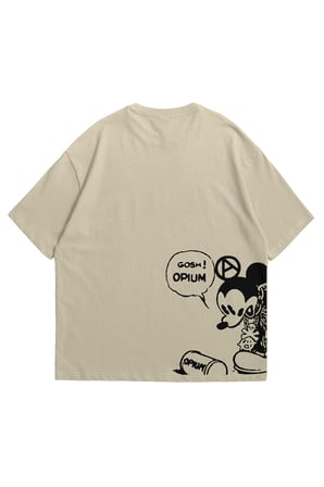 Kadın Erkek Bej Playboi Carti Baskılı Oversize Bisiklet Yaka Kısa Kollu T-Shirt