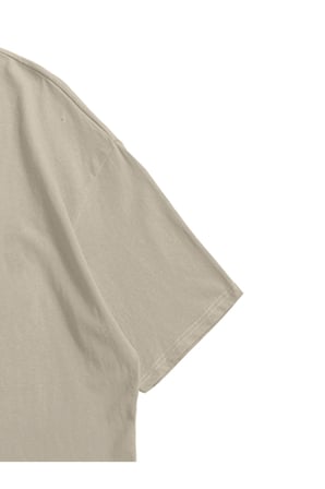Kadın Erkek Bej Playboi Carti Baskılı Oversize Bisiklet Yaka Kısa Kollu T-Shirt