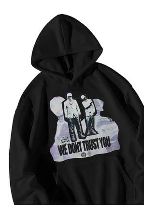 Siyah Unisex Oversize Hoodie - Don Toliver We Still Don't Trust You Baskılı Kanguru Cepli Sweatshirt