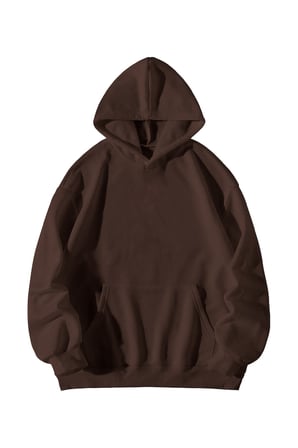 Kadın Erkek Kahverengi Empathy Baskılı Ebstar Oversize Kapşonlu Kanguru Cepli Sweatshirt Hoodie