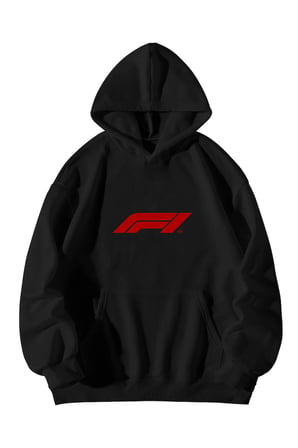 Siyah Unisex Oversize Hoodie - F1 Legend Charles Leclerc Baskılı Kanguru Cepli Streetwear Sweatshirt