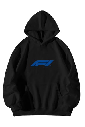 Siyah Unisex Oversize Hoodie - F1 Legend Max Verstappen Baskılı Kanguru Cepli Kapşonlu Sweatshirt