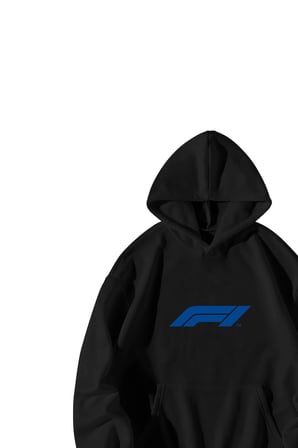Siyah Unisex Oversize Hoodie - F1 Legend Max Verstappen Baskılı Kanguru Cepli Kapşonlu Sweatshirt