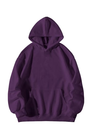 Kadın Erkek Mor Kanye West Graduation Baskılı Oversize Kapşonlu Kanguru Cepli Hoodie