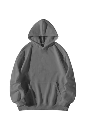 Antrasit Unisex Oversize Hoodie - Kanye West YE Poster Baskılı Kanguru Cepli Kapüşonlu Sweatshirt
