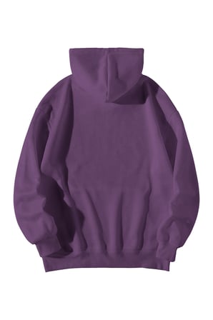 Kadın Erkek Mor Outraged Baskılı Ebstar Oversize Kapşonlu Kanguru Cepli Sweatshirt Hoodie