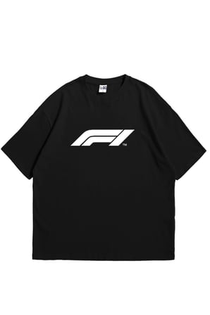 Siyah Kadın Erkek Formula 1 Please Do Not Oversize Bisiklet Yaka Kısa Kollu Tişört