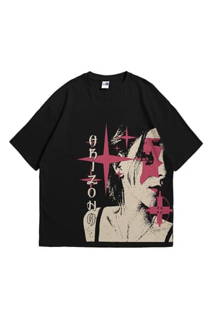 Kadın Erkek Siyah Orzona Baskılı Ebstar Oversize Bisiklet Yaka Kısa Kollu Tişört