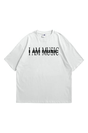 Kadın Erkek Beyaz Playboi Carti I am Music Baskılı Oversize Bisiklet Yaka Kısa Kollu Tişört