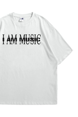 Kadın Erkek Beyaz Playboi Carti I am Music Baskılı Oversize Bisiklet Yaka Kısa Kollu Tişört