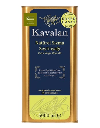Yeni Sezon 2026/27 - 5 Lt Kuzey Ege Erken Hasat Soğuk Sıkım Natürel Sızma Zeytinyağı