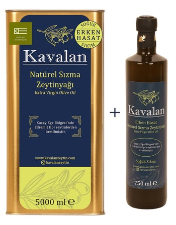 5 Lt + 750 ml Erken Hasat Soğuk Sıkım Natürel Sızma Zeytinyağı