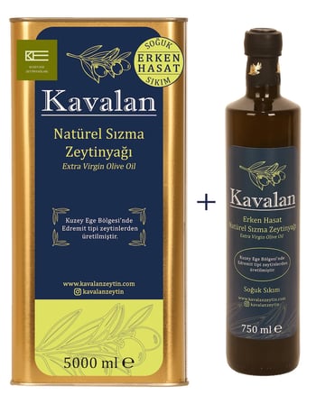 Yeni Sezon 2026/27 - 5 Lt + 750 ml Erken Hasat Soğuk Sıkım Natürel Sızma Zeytinyağı