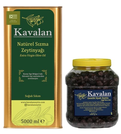 5 Lt Soğuk Sıkım Sızma Zeytinyağı + 2 Kg Gemlik Kuru Sele