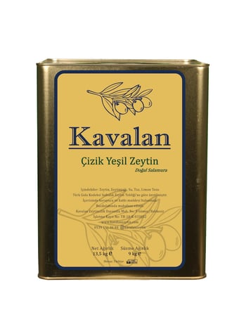 9 Kg Süzme Ağırlık - Domat Çizik Yeşil Zeytin - İri Boy